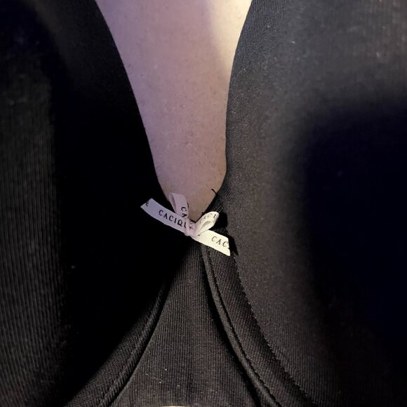 Cacique Bra Black 40DD Lightly lined full coverage - Picture 2 of 8